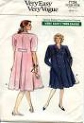 7124 VOGUE MATERNITY 2 BREASTED PLEAT FLARE DRESS PATTERN 6-10
